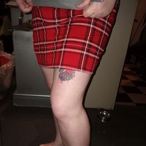 Plaid body con mini skirt sz 10